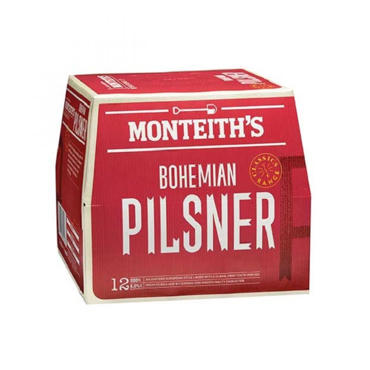 Monteiths Pilsner 12pk Btls 330ml Counties Inn Liquor