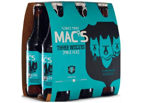 product image for Macs Three Wolves Pale Ale 6 Pack Bottles 330ml