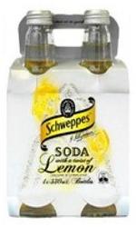 image of Schweppes Soda Water With Lemon 330ml btl 4pk