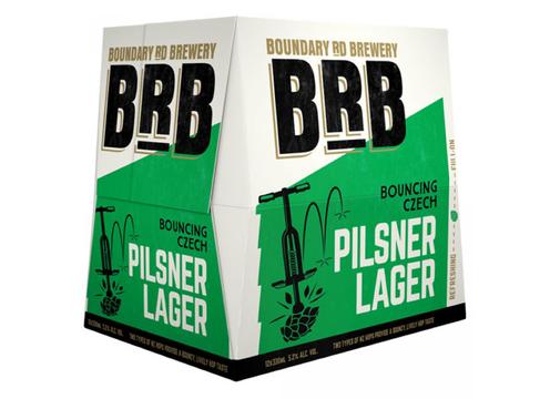 product image for Boundary Road Brewery Pilsner Lager Bouncing Czech 330ml bottles 12pk