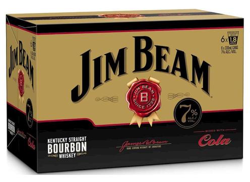 product image for Jim Beam Gold & Cola 7% 6 Pack Cans 330ml