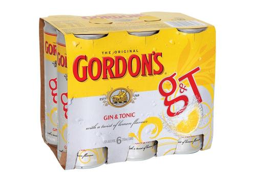 product image for Gordons & Tonic 7% 6 Pack Cans 250ml