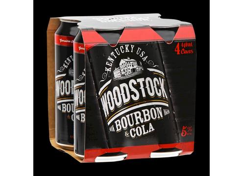 product image for Woodstock Bourbon n Cola 5% 440ml 4 Pack Cans